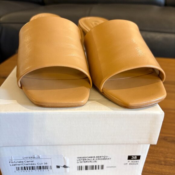 L'Intervalle Fortunata mule sandal heel camel NWT ✨HP - Picture 8 of 11